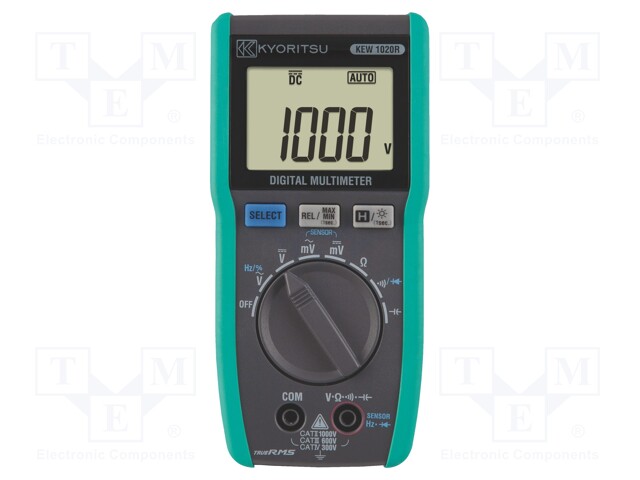 Digital multimeter; LCD (6000),with a backlit; True RMS; 10÷90%