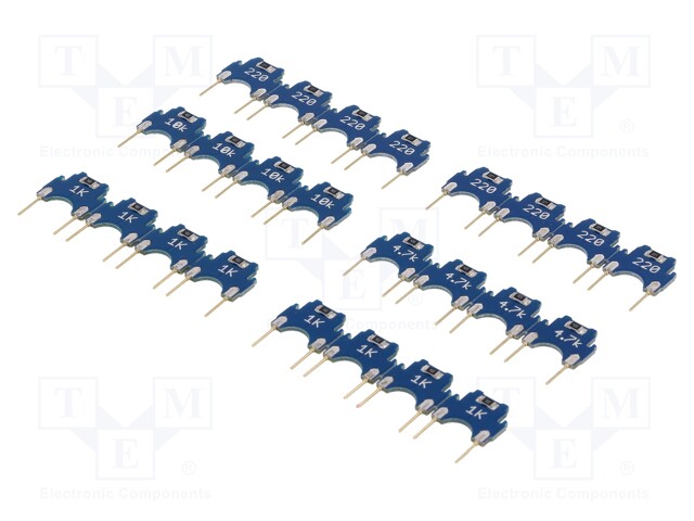 Kit: resistors; Kit: 4x 10kOhm,4x 1kOhm,4x 220Ohm,4x 4,7kOhm