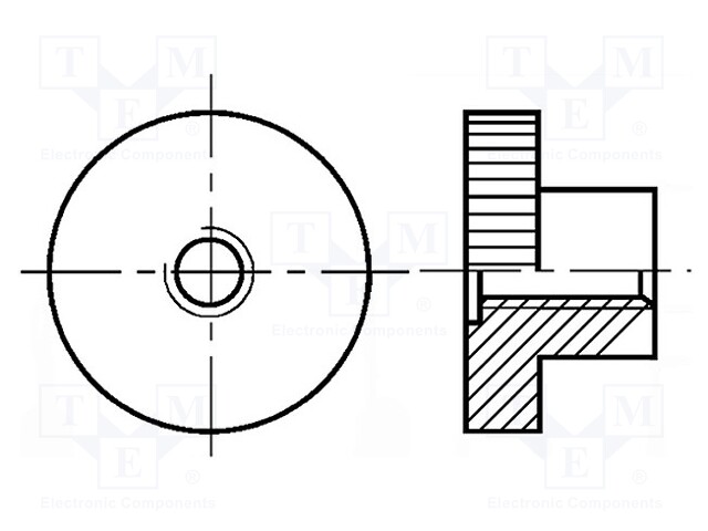 Nut; round,knurled; M4; polyamide; BN: 5933