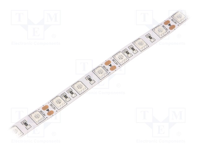 LED tape; yellow; LED/m: 60; SMD; 5050; 12V; 10mm; without cover