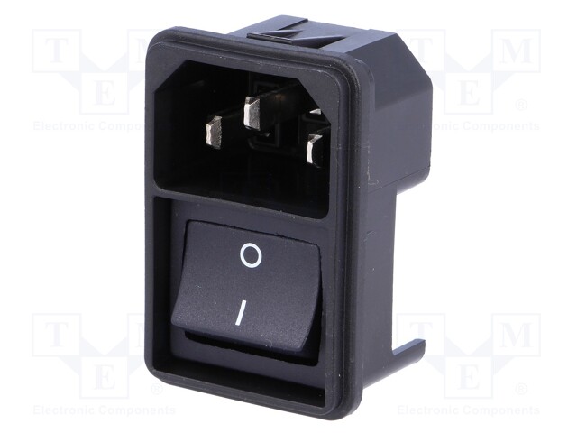 Connector: AC supply; socket; male; 10A; 250VAC; IEC 60320