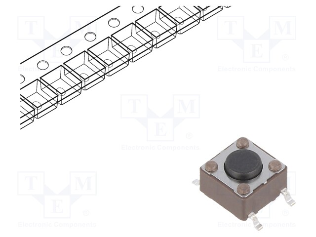 Microswitch TACT; Pos: 2; 0.05A/12VDC; SMD; none; 1N; 6x6x3.5mm