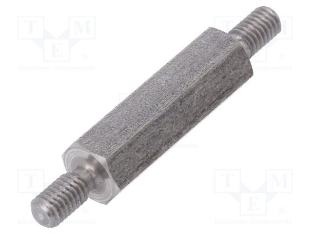 Screwed spacer sleeve; 18mm; Ext.thread: M3; hexagonal