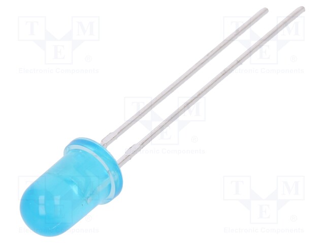 LED; 5mm; blue; 600÷1000mcd; 20°; Front: convex; No.of term: 2