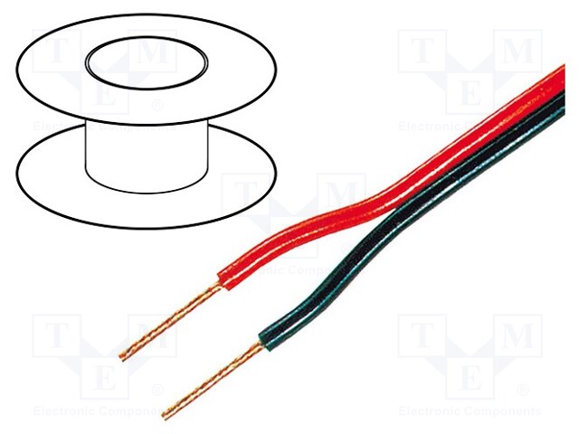 Wire: loudspeaker cable; 2x4mm2; stranded; OFC; black-red; PVC