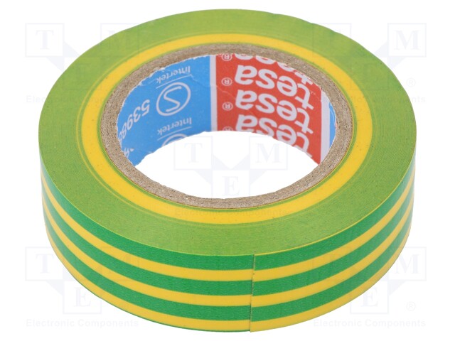 Electrically insulated tape; PVC; W: 50mm; L: 25m; yellow-green