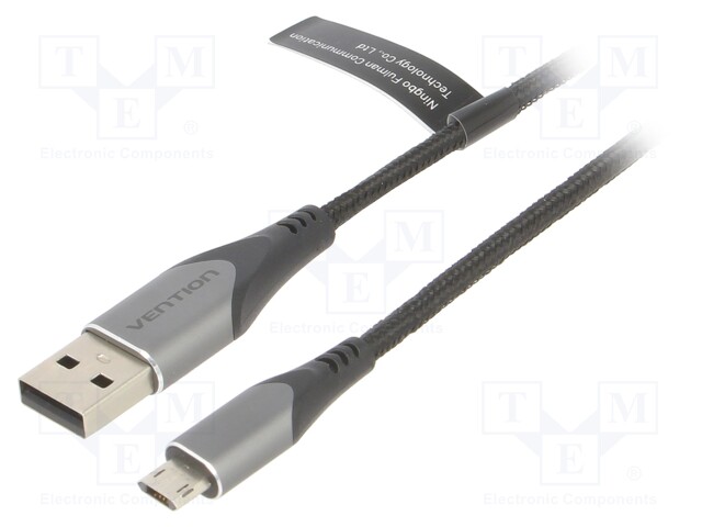 Cable; USB 2.0; USB A plug,USB B micro reversible plug; 3m; 2A