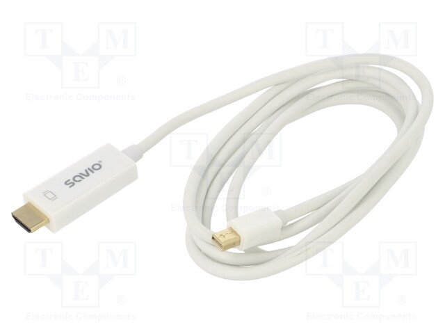 Cable; HDMI plug,mini DisplayPort plug; Len: 1.8m; white; 30AWG