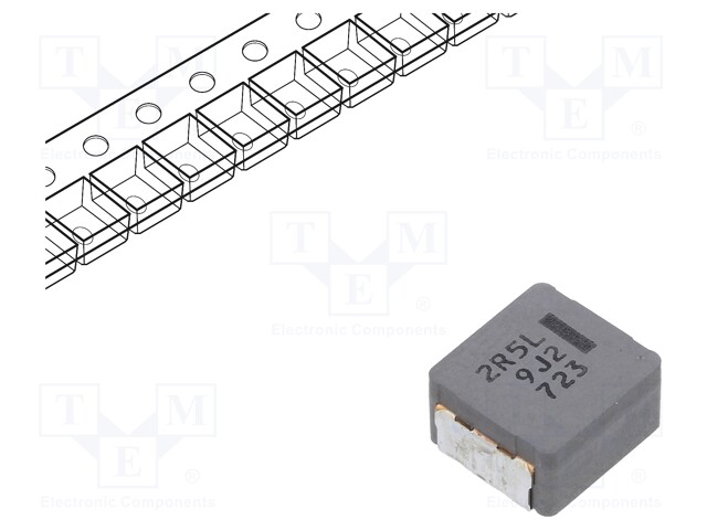 Power Inductor (SMD), Choke Coil, 2.5 µH, 16.3 A, Wirewound, 27 A, 10.9mm x 10mm x 6mm