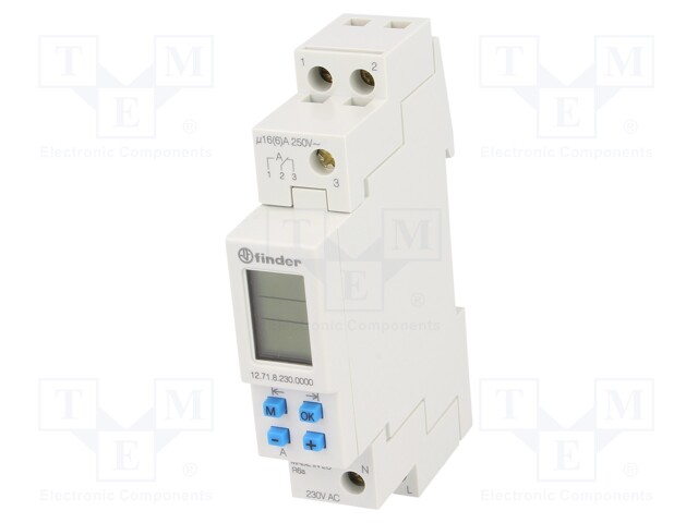 Programmable time switch; Range: 1min÷7days; SPDT; 230VAC; DIN