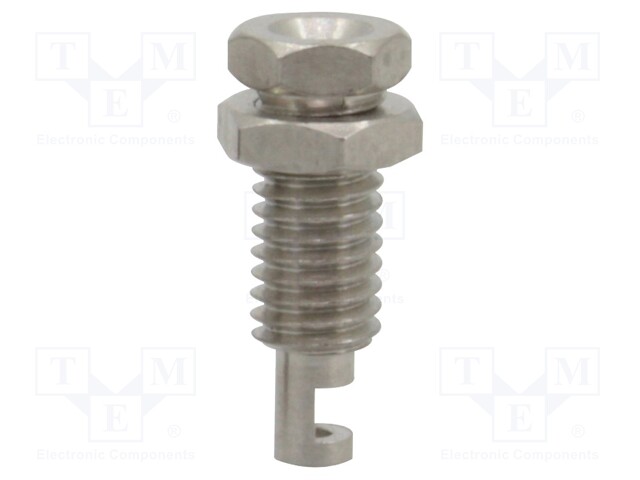 Socket; 2mm banana; 10A; nickel plated; on panel,screw; insulated