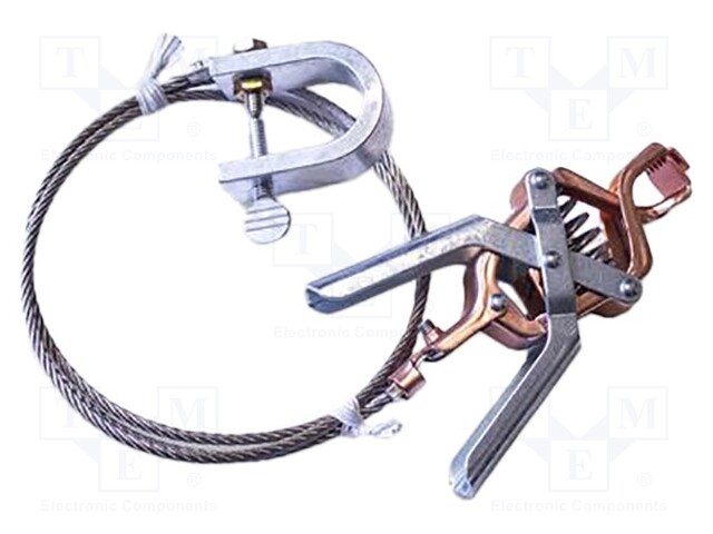 Ground/earth cable; C-Clamp,aligator clip; Len: 0.91m