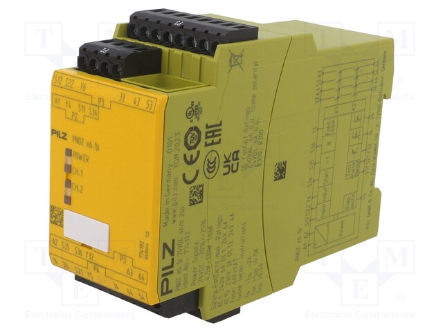 Module: safety relay; Series: PNOZ e6.1p; IN: 2; OUT: 5; -10÷55°C