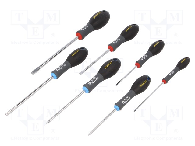 Kit: screwdrivers; Pcs: 7; Pozidriv®,slot; Series: FATMAX®