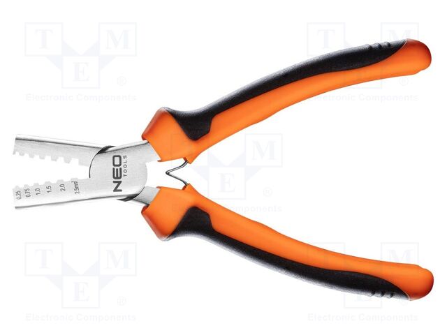 Tool: for crimping; insulated terminals; 0.25÷2.5mm2; 15AWG÷9AWG