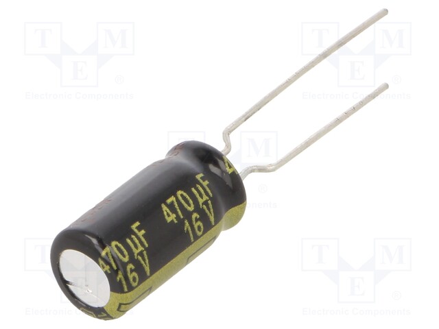 Electrolytic Capacitor, 470 µF, 16 V, FM Series, ± 20%, Radial Leaded, 3000 hours @ 105°C