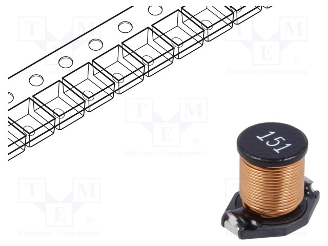 Inductor: wire; SMD; 150uH; 2A; 340mΩ; 9.5x13.5x7.5mm; ±20%