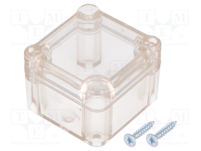 Enclosure: multipurpose; X: 49mm; Y: 51mm; Z: 36mm; ABS; transparent