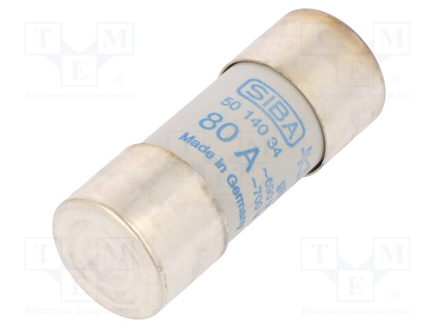 Fuse: fuse; gRL,gS; 80A; 690VAC; ceramic,cylindrical; 22x58mm