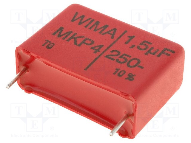 Capacitor: polypropylene; 1.5uF; 22.5mm; ±10%; 10.5x19x26.5mm