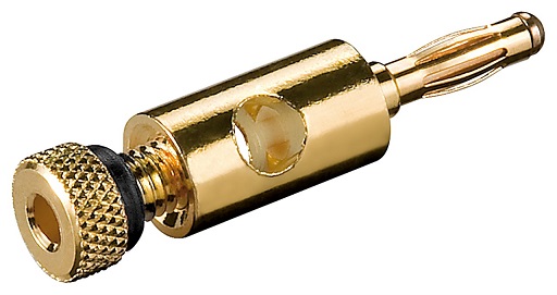 Connector: 4mm banana; gold-plated; plug; on cable; screw