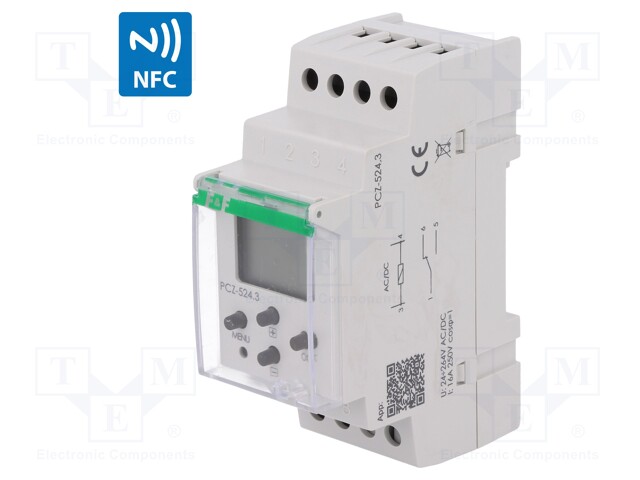 Programmable time switch; Range: 1 year; SPDT; 24÷264VAC; DIN