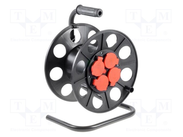 Cable reel; with socket; Sockets: 4