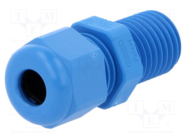 Cable gland; with long thread; M12; IP68; Mat: polyamide; blue