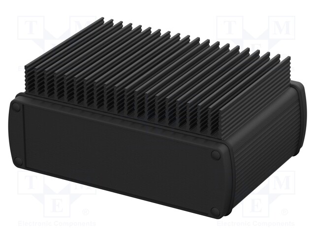 Enclosure: with panel; with heatsink; ALUBOS 1600; X: 169mm; black