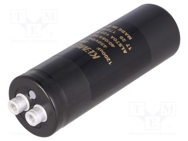 Capacitor: electrolytic; 1200uF; 450VDC; Leads: screw; ESR: 146mΩ