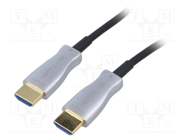 Cable; HDMI 2.1,optical; HDMI plug,both sides; 5m; black