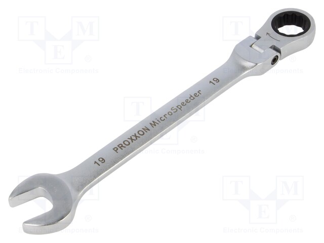 Wrench; combination spanner,with joint; 19mm; MicroSpeeder