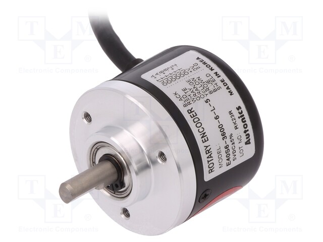 Encoder: incremental; Usup: 5VDC; 3600imp/revol; shaft 6mm; IP50