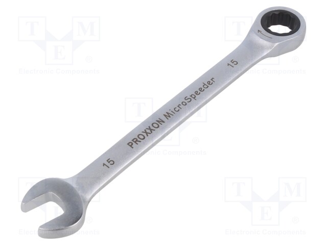 Wrench; combination spanner; 15mm; MicroSpeeder