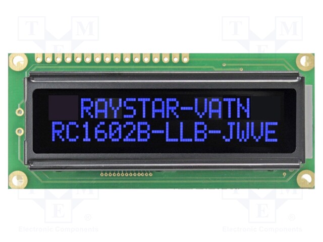 Display: LCD; alphanumeric; VA Negative; 16x2; 80x36x13.2mm; LED