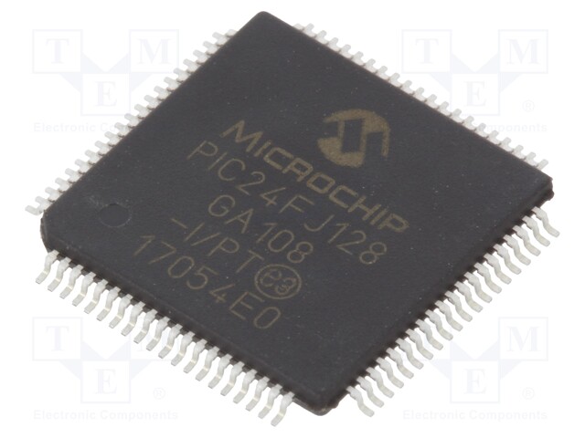 PIC microcontroller; Memory: 128kB; SRAM: 16.384kB; 32MHz; SMD