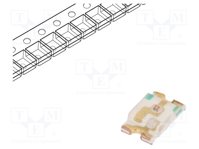 LED; SMD; 0805; red; 120÷230mcd; 2x1.25x0.4mm; 110°; 1.95÷2.5V; 20mA