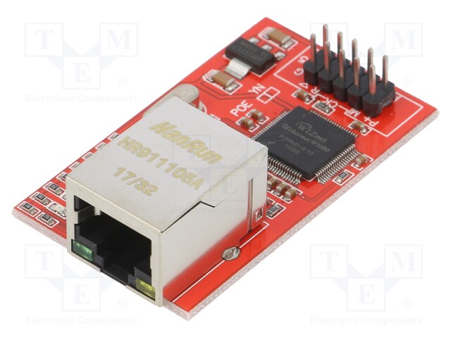 Module: Ethernet; 3.3÷5VDC; SPI; W5100; 51x30x15mm; pin strips