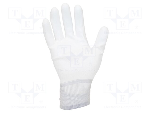Protective gloves; ESD; L; ANSI/ESD SP15.1; polyamide; white