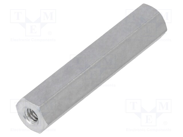 Screwed spacer sleeve; Int.thread: M2,5; 25mm; hexagonal