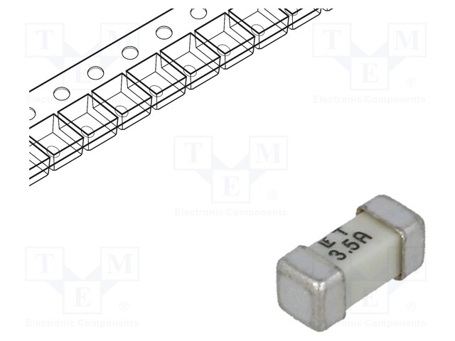 Fuse: fuse; time-lag; 3.5A; 125V; SMD; ceramic; Case: 2410; 454