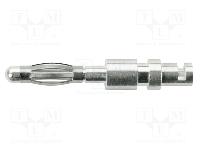 Plug; 2mm banana; 10A; 30VAC; 60VDC; nickel plated; 24mm; -40÷110°C