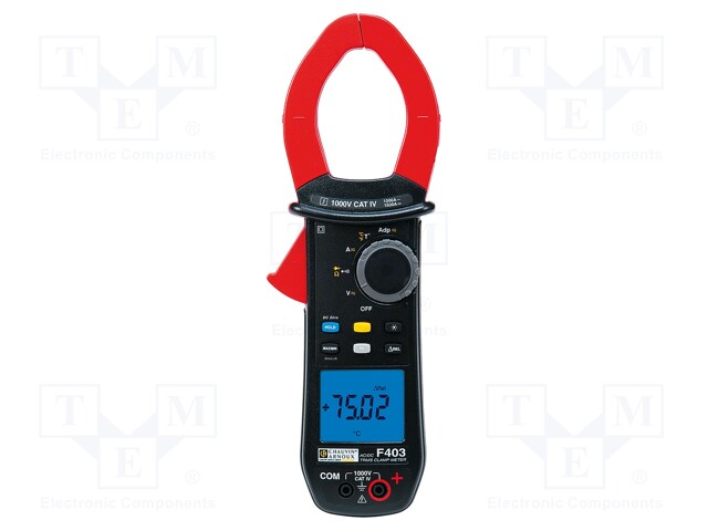 AC/DC digital clamp meter; Øcable: 48mm; I DC: 0,15÷1500A; 600g
