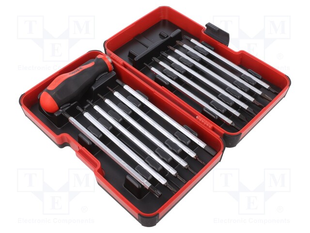 Kit: screwdriver bits; Pcs: 13; case