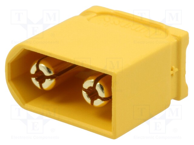 Plug; DC supply; XT60; male; PIN: 2; for cable; soldered; 30A; 500V