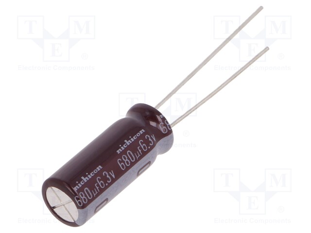 Capacitor: electrolytic; low impedance; THT; 680uF; 6.3VDC; ±20%