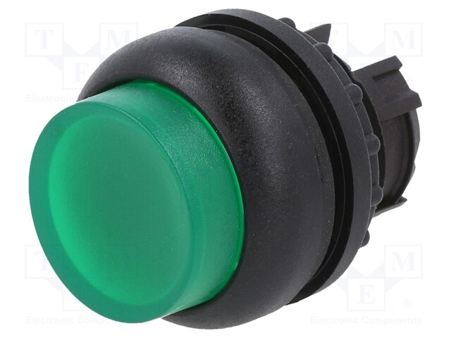 Switch: push-button; Stabl.pos: 1; 22mm; green; IP67; Pos: 2; Ø22.5mm