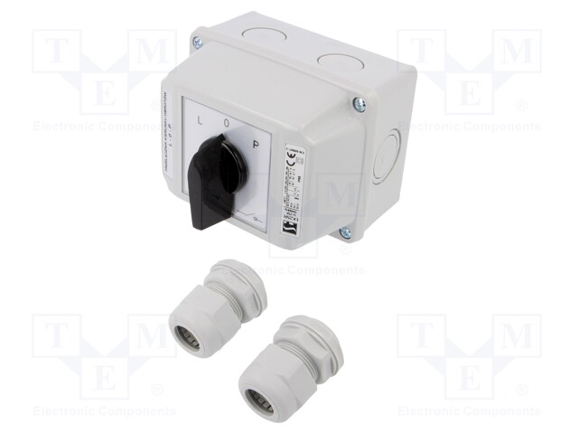 Switch: cam switch; Stabl.pos: 3; 16A; L-0-P; Poles: 3; Pos: 3; IP65