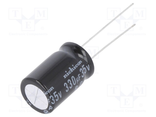 Capacitor: electrolytic; bipolar; THT; 330uF; 35VDC; Ø10x12.5mm