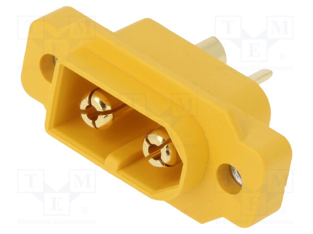 Socket; DC supply; XT60; male; PIN: 2; soldered; Plating: gold flash